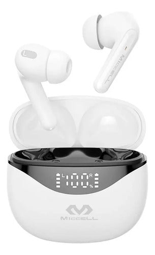 Auriculares Inalambricos Bluetooth Pantalla Led Ios Android Blanco