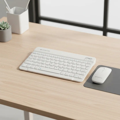 Kit Combo Teclado Mouse Bluetooth Recargable Bluetooth Blanco