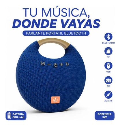 Parlante Bluetooth Portátil Tf Usb Fm Aux 3.5 3w Recargable Variedad De Colores
