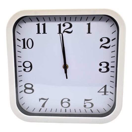 Reloj Grande Para Pared De Plastico Cuadrado 28x28cm