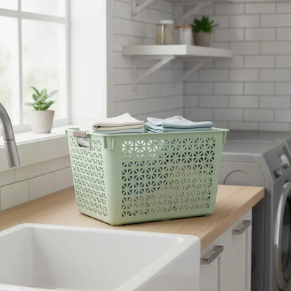 Canasto Multiuso Plástico Organizador Con Asas 35x27x21cm Aleatorio