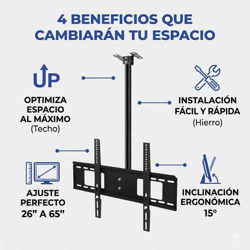 Soporte Pared Televisor Articulado Brazo Extensible 26-65 Negro