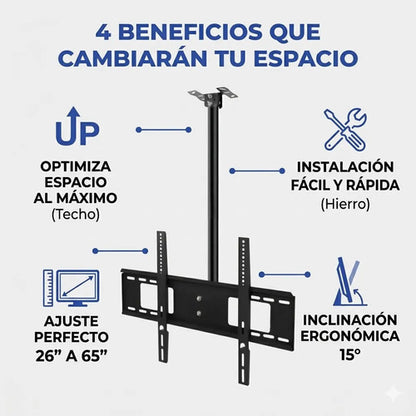 Soporte Pared Televisor Articulado Brazo Extensible 26-65 Negro