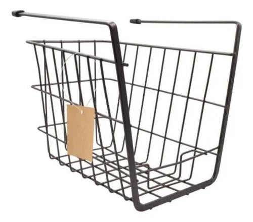 Estante Canasto Metal Colgante Organizador 25x21x20cm Marrón