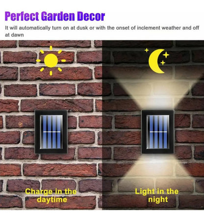 Set X6 Aplique Solar Pared Foco Led Exterior Lampara Spot Negro