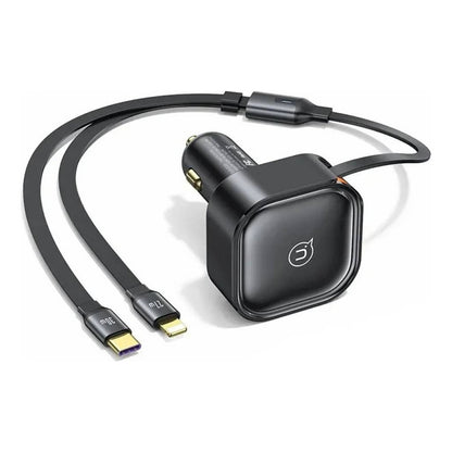 Cargador De Auto Retractil Usb C Tipo C Con Cables 30w