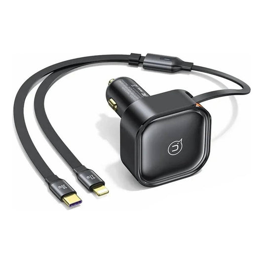 Cargador De Auto Retractil Usb C Tipo C Con Cables 30w