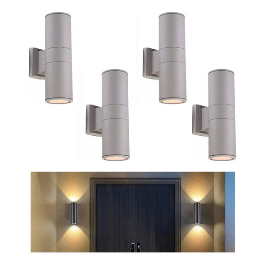 Set X4 Aplique Pared Exterior Luminaria Foco Bidireccional