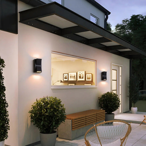 Set X2 Foco Pared Bidireccional Lampara Aplique Exterior