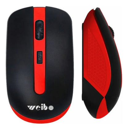 Mouse Inalambrico Usb Optico 4 Botones Notebook Pc Wireless Rojo