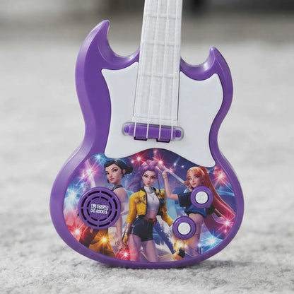 Juguete Guitarra Infantil Luces Sonido Parlante 39cm Botones Violeta