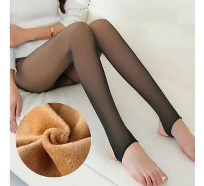Medias Cancan Termicas Forradas Polar Talonera Talle Xl Piel Negro Taloneras Stirrup - Sujeta El Pie Sin Cubrirlo Total Xl