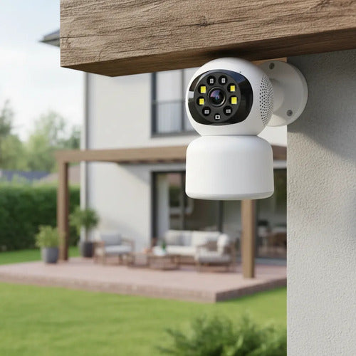 Camara Vigilancia Robotica Wifi Inteligente App Tuya Full Hd Blanco