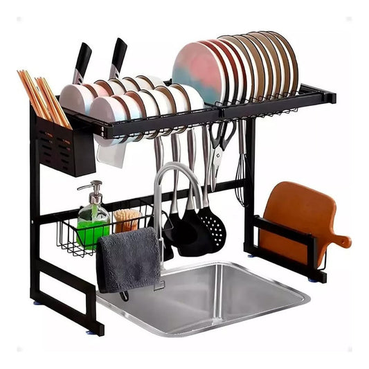 Escurridor Para Platos Cubiertero Secaplatos + 2 Repasadores