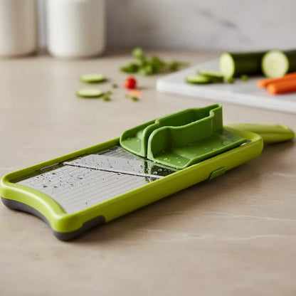 Mandolina Cortadora Verduras Ajustable Cocina Cuchilla Acero Verde