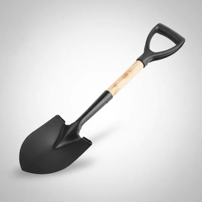 Pala Punta Acero Mango Ergonómico 68cm Jardinería Madera Negro