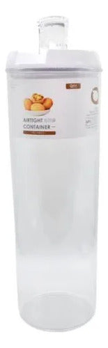 Recipiente Contenedor Hermético Acrílico 1.2l Alimentos Blanco