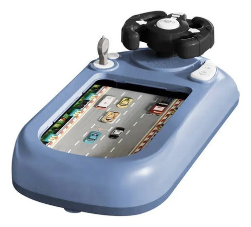 Simulador Juego Carrera Interactivo Manejo Infantil Volante Azul
