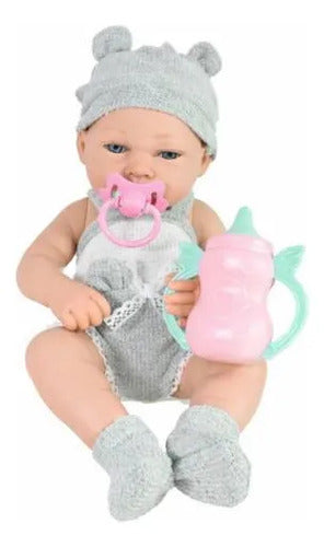 Muñeco Bebé Realista Bañable Goma 40cm Ropa Accesorios
