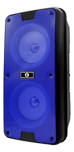 Parlante Bluetooth Inalambrico Tws 2x4 Usb Tf Fm Aux Led Azul