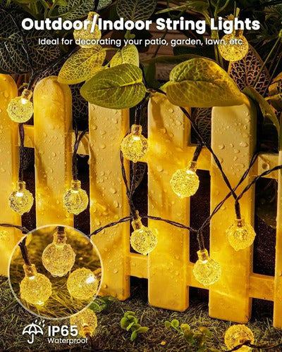 Guia Solar Guirnalda Luces Led Calidas Lamparas Decorar 10mt
