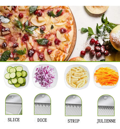 Cortador Verduras Vegetales Frutas Papas Rebanador Manual Aleatorio