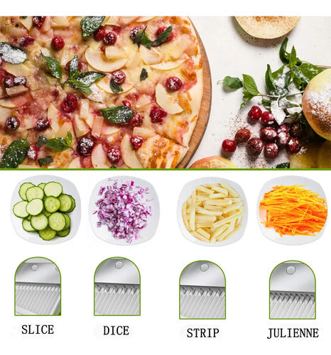 Cortador Verduras Vegetales Frutas Papas Rebanador Manual Aleatorio