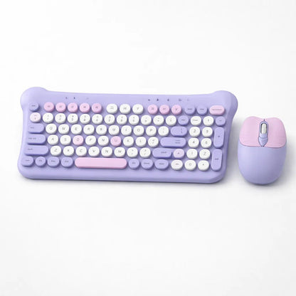 Combo Pack Kit Teclado Mouse Inalambrico Usb Notebook Mac Pc Lavanda
