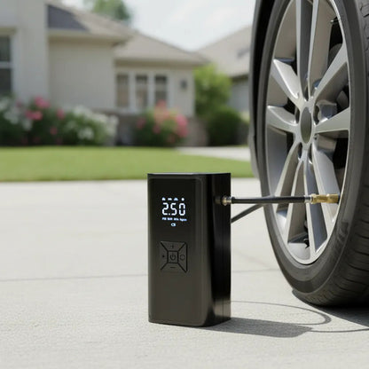 Inflador Compresor Aire Portátil 150 Psi 6000mah Power Bank Negro