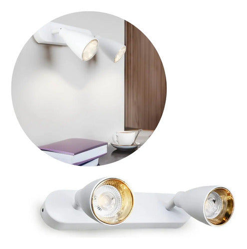Aplique Luminaria Lampara Blanco Foco Pared Techo Blanco
