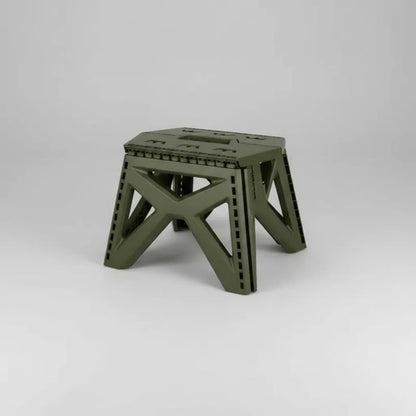 Banco Taburete Plegable Portátil Plástico Reforzado 23cm Mate Verde
