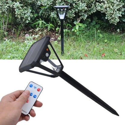 Set X2 Farol Solar Exterior Foco Lampara Led Estaca Jardin Negro