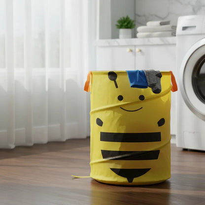 Canasto Cesto Infantil Plegable Tela Organizador 40x36cm Amarillo