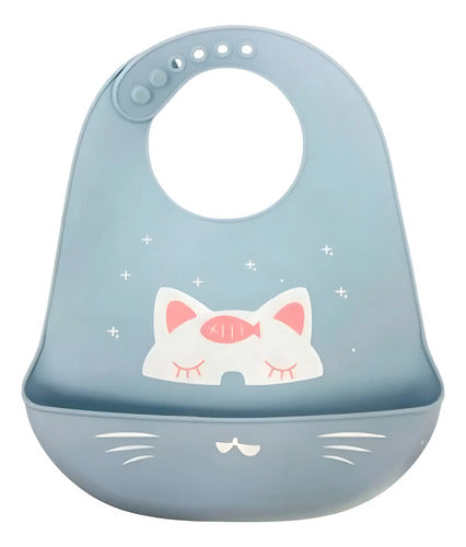 Babero De Silicona Para Bebe Recolector Con Bolsillo Animales Varios Unico