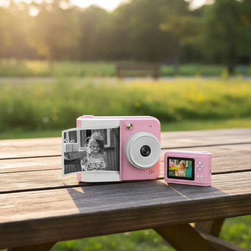 Cámara Infantil Digital Impresora Térmica 1mp Microsd 32gb Rosa