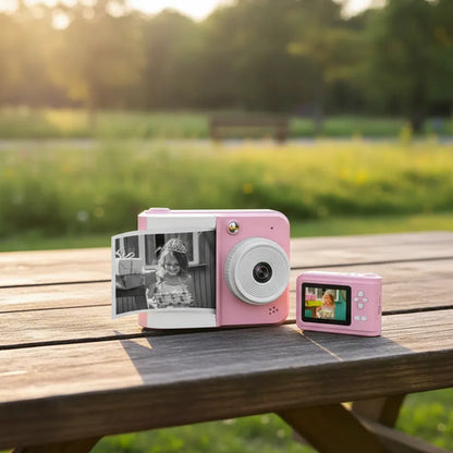 Cámara Infantil Digital Impresora Térmica 1mp Microsd 32gb Rosa