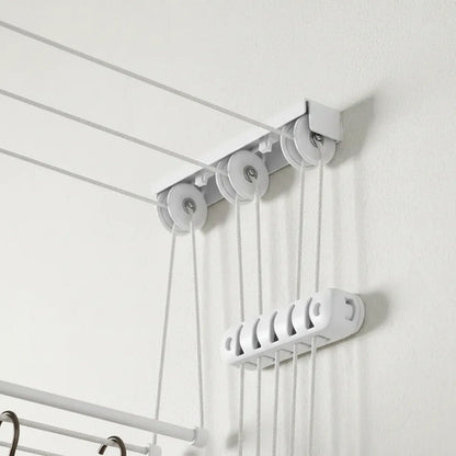 Tender Techo Regulable 5 Varillas Acero Inoxidable 120x38cm Blanco