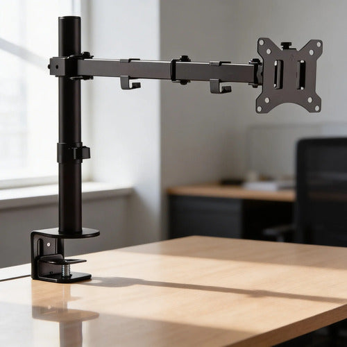 Soporte Mesa Monitor Televisor Brazo Giratorio Hierro 15-33  Negro