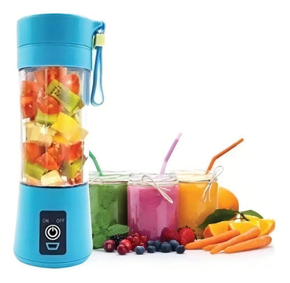 Licuadora Portátil Genérica Portátil Hm-03 380 L Con Usb Celeste Y Jarra De Plástico