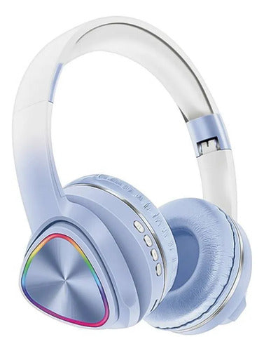Auricular Inalámbrico Rgb Con Usb Tf 3.5 Vincha Ajustable Variedad De Colores