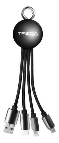 Cable Usb 3 En 1 Micro Ios Tipo C 3.1a Carga Celular Datos Negro