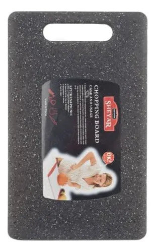 Tabla Picar Plástico Reforzado Granito 36.5x23cm Cocina Granito Negro