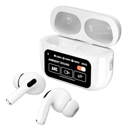 Audifonos Bluetooth A9pro Auriculares Inalámbricos Con Pantalla Táctil Compatible Con iPhone Android Blanco
