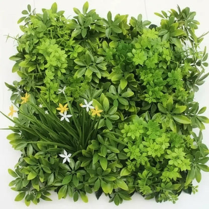 Jardin Panel Hojas Artificiales Decorativo Plastico 50cm Verde