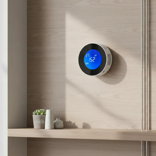 Sensor Detector Gas Wifi Alarma App Tuya Pantalla Lcd Blanco
