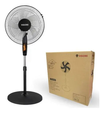 Ventilador De Pie 16 Pulgadas 5 Aspas Plástico 40w Ajustable 40.64 Cm Negro