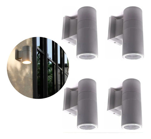 Set X4 Aplique Pared Exterior Luminaria Foco Unidireccional