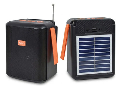 Parlante Bluetooth Portatil Cargador Solar 2500mah Usb Tf Fm Negro