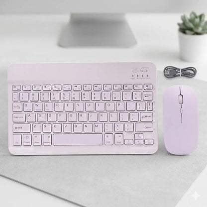 Combo Teclado Mouse Bluetooth Slim Ingles Recargable Tablet Aleatorio