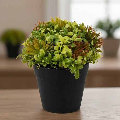 Maceta Con Planta Artificial Decorativa Maceta 15x8cm Negro